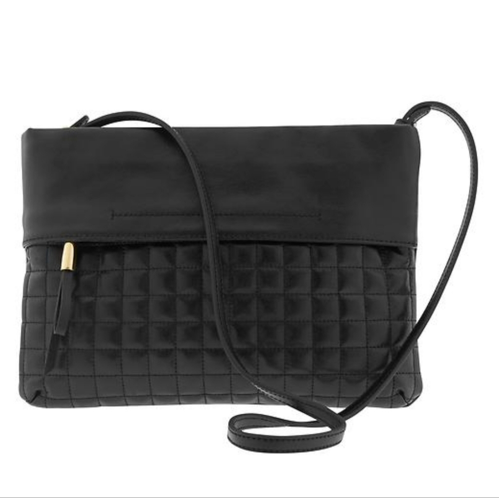 $120 Banana Republic Women Black Leather Harper Convertible Crossbody Bag Purse
